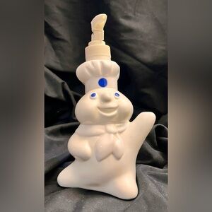 Benjamin & Medwin Inc White Ceramic Pillsbury Doughboy Soap Dispenser VTG 1997